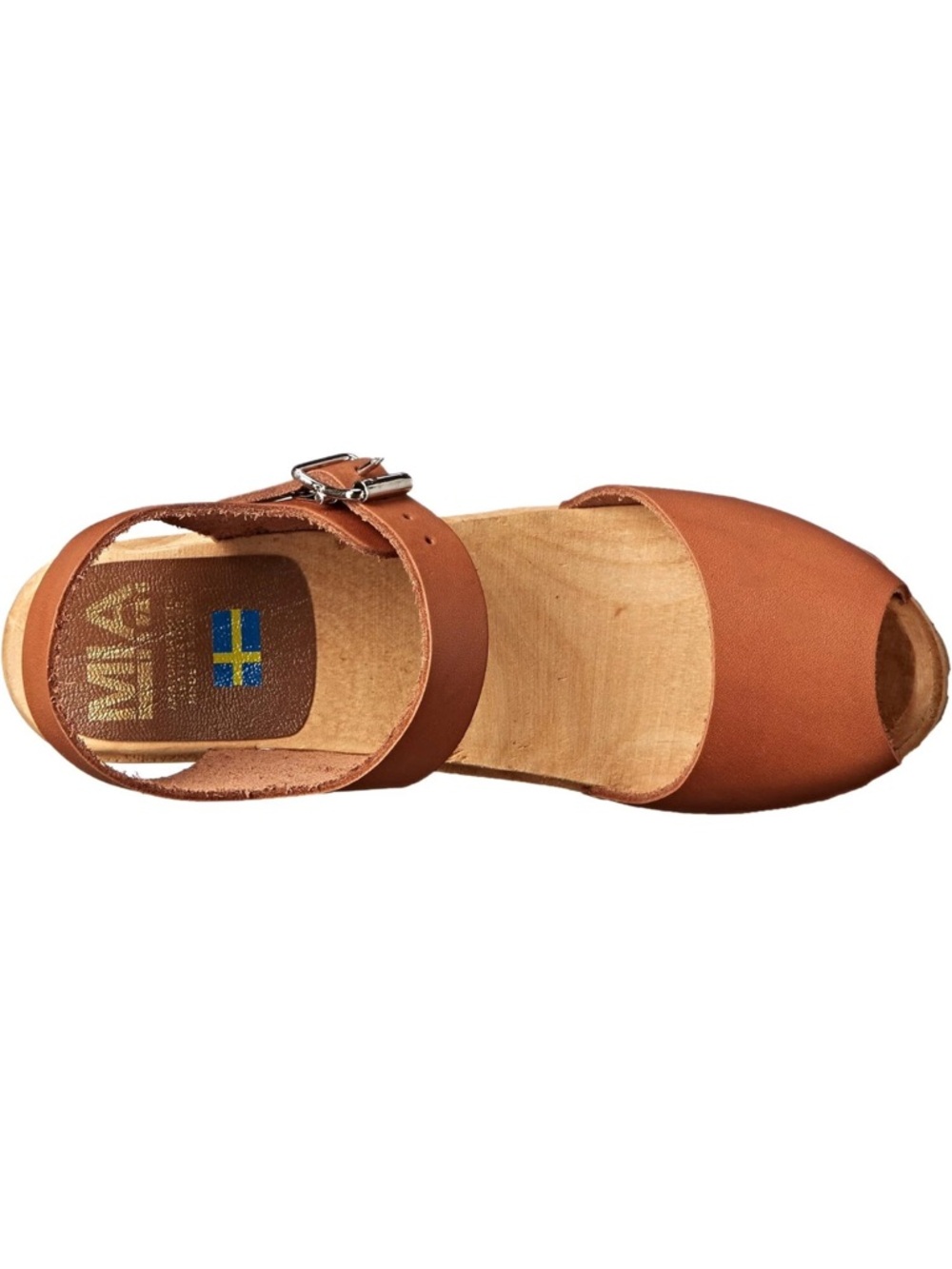 MIA Swedish-Style Brown Leather Open-Toe Sandal with Ankle Strap AnatomicalShoe